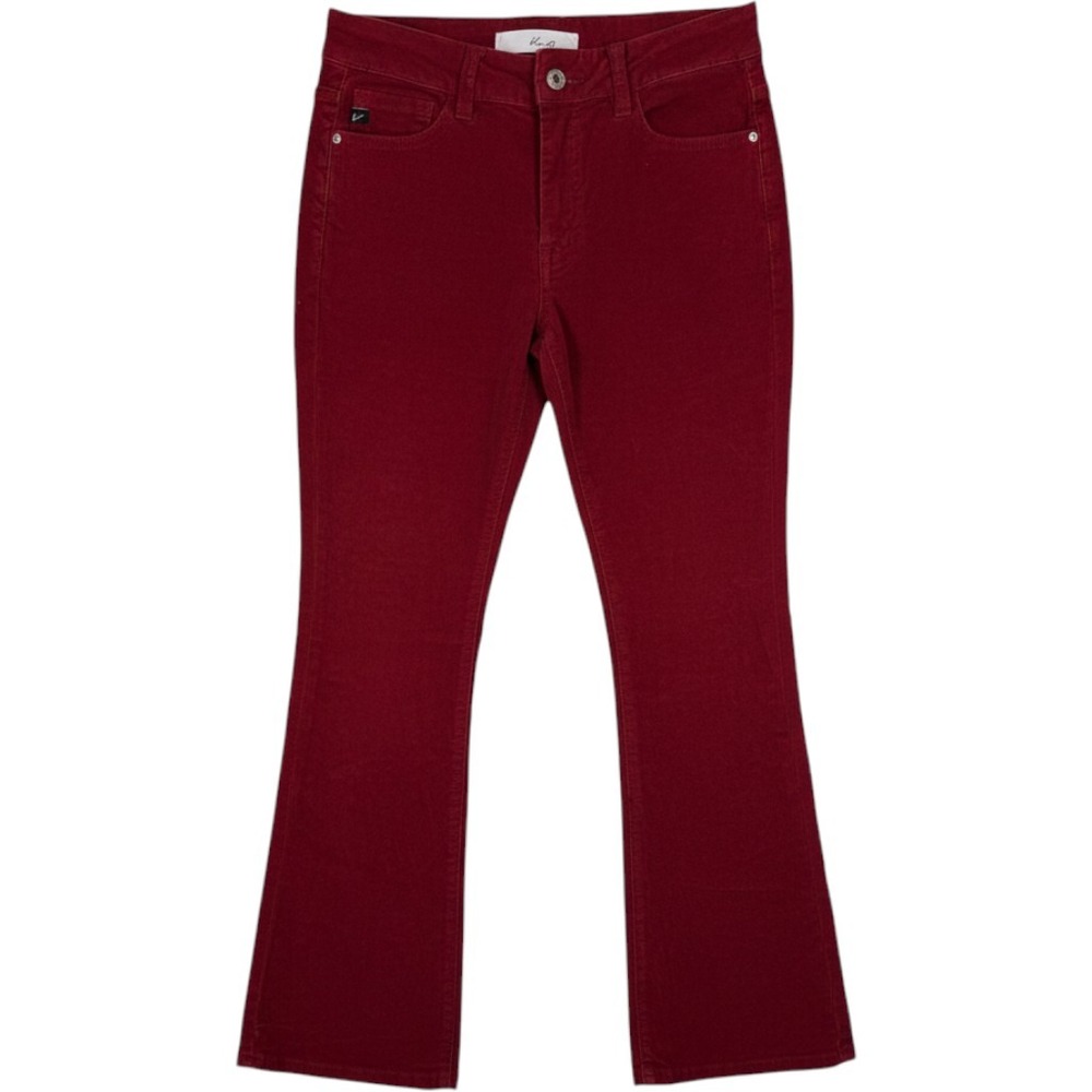 KanCan Corduroy Flare Pants Womens 3/25 Burgundy Red High Rise KC6299RD
